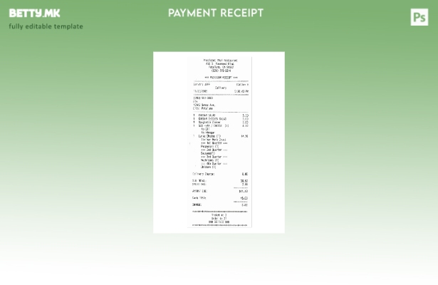 Шаблон за проверка на плаќање во модерен стил Претседател Тајландски ресторан